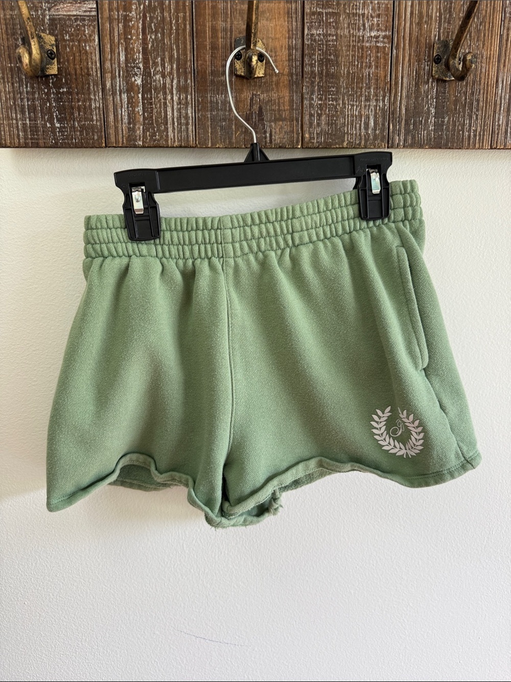 PINK Victoria's Secret Sage Green Fleece Athletic Shorts